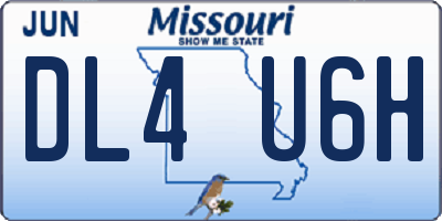 MO license plate DL4U6H
