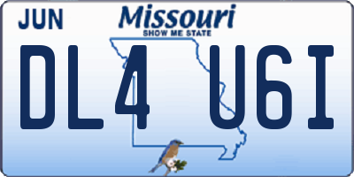 MO license plate DL4U6I