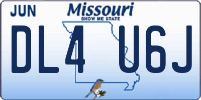 MO license plate DL4U6J