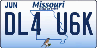 MO license plate DL4U6K