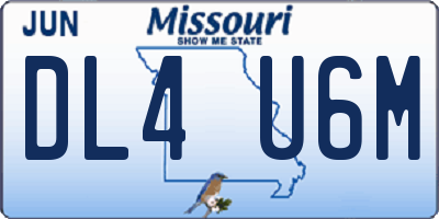 MO license plate DL4U6M