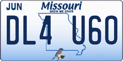 MO license plate DL4U6O