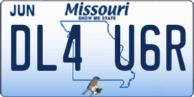 MO license plate DL4U6R