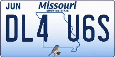 MO license plate DL4U6S