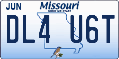 MO license plate DL4U6T
