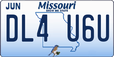 MO license plate DL4U6U