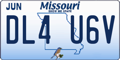 MO license plate DL4U6V