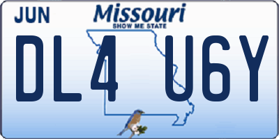 MO license plate DL4U6Y