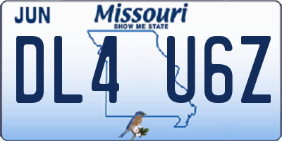 MO license plate DL4U6Z