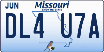 MO license plate DL4U7A
