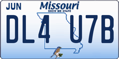 MO license plate DL4U7B
