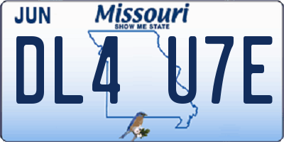 MO license plate DL4U7E