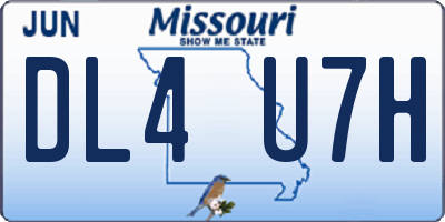 MO license plate DL4U7H