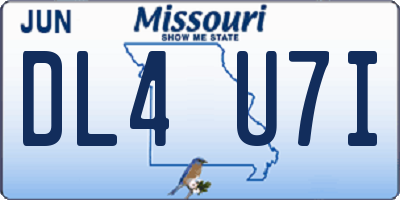 MO license plate DL4U7I