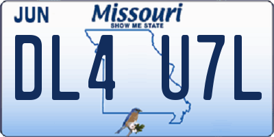 MO license plate DL4U7L