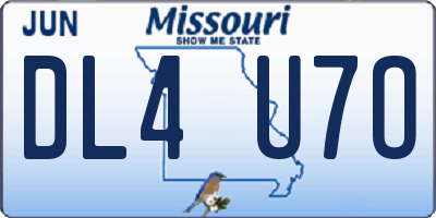 MO license plate DL4U7O