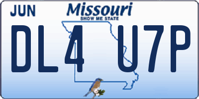 MO license plate DL4U7P