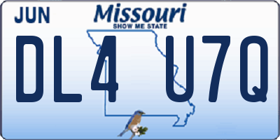 MO license plate DL4U7Q