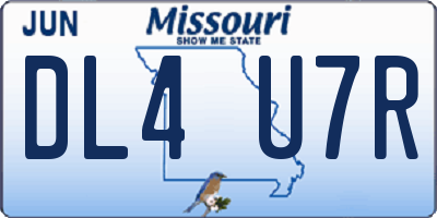 MO license plate DL4U7R