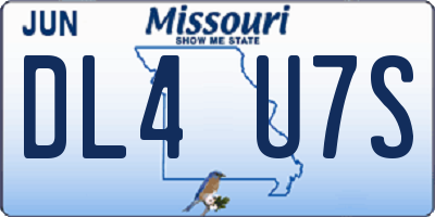 MO license plate DL4U7S