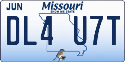 MO license plate DL4U7T