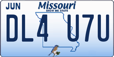 MO license plate DL4U7U