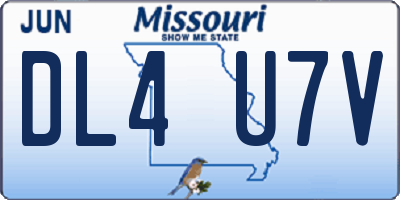 MO license plate DL4U7V