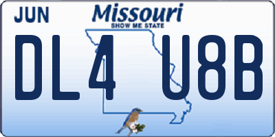 MO license plate DL4U8B