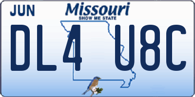 MO license plate DL4U8C