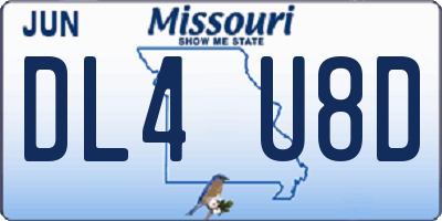 MO license plate DL4U8D