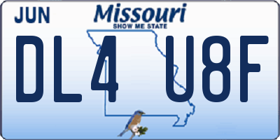 MO license plate DL4U8F