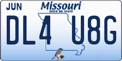 MO license plate DL4U8G