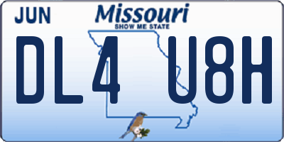 MO license plate DL4U8H