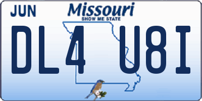 MO license plate DL4U8I