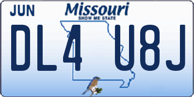 MO license plate DL4U8J