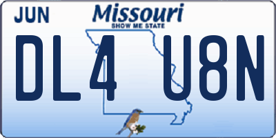 MO license plate DL4U8N