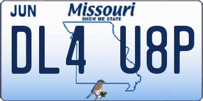 MO license plate DL4U8P