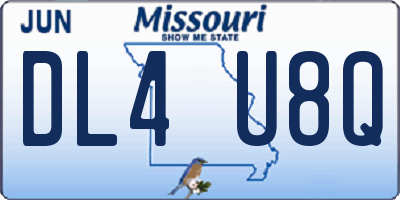 MO license plate DL4U8Q