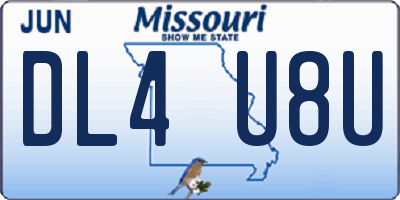 MO license plate DL4U8U