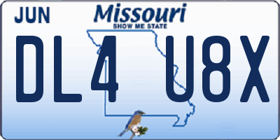 MO license plate DL4U8X
