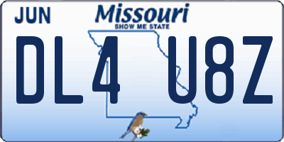 MO license plate DL4U8Z
