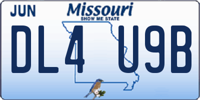 MO license plate DL4U9B