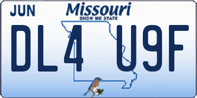 MO license plate DL4U9F