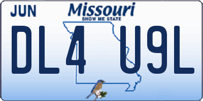 MO license plate DL4U9L