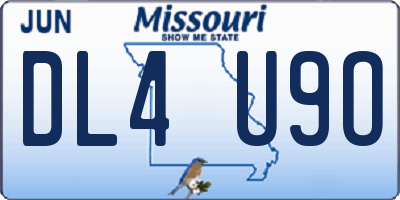 MO license plate DL4U9O
