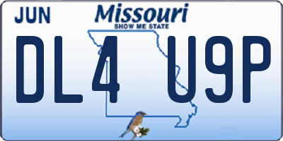 MO license plate DL4U9P