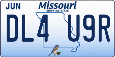 MO license plate DL4U9R