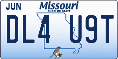 MO license plate DL4U9T