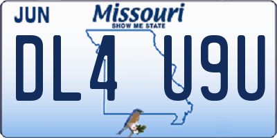 MO license plate DL4U9U