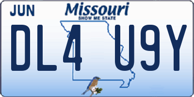 MO license plate DL4U9Y